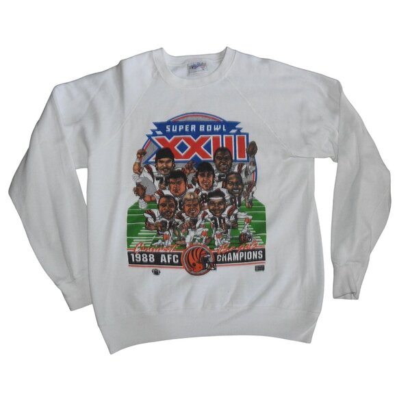Vintage Cincinnati Bengals 1988 AFC Champs Caricature Crewneck Sweatshirt Large